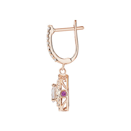 Sir Michael Hill Designer Drop Earrings with Morganite & 0.38 Carat TW of Diamonds in 10kt Rose Gold Sir Michael Hill Designer Drop Earrings with Morganite & 0.38 Carat TW of Diamonds in 10kt Rose Gold