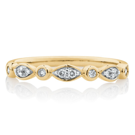 Marquise Stacker Ring with 0.11 Carat TW of Diamonds in 10ct Yellow Gold Marquise Stacker Ring with 0.11 Carat TW of Diamonds in 10ct Yellow Gold