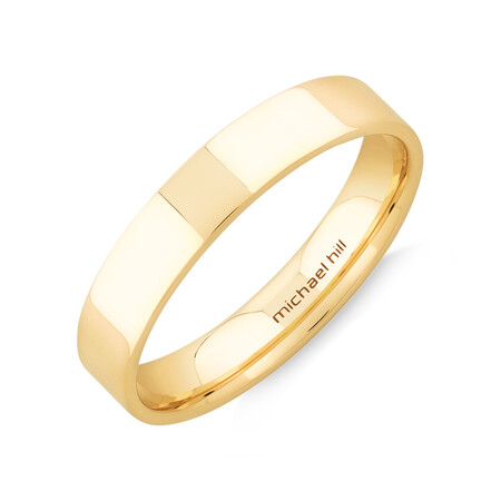 Flat Wedding Band in 10kt Yellow Gold