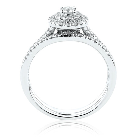 Bridal Set With 0.60 Carat TW of Diamonds In 10ct White Gold Bridal Set With 0.60 Carat TW of Diamonds In 10ct White Gold