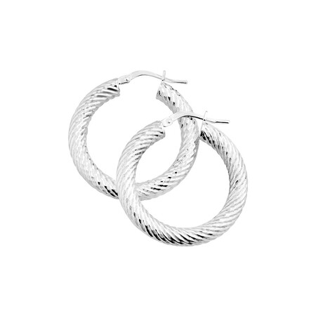 Twist Hoop Earrings in Sterling Silver Twist Hoop Earrings in Sterling Silver