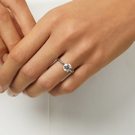 Laboratory-Created 1 Carat Diamond Ring in 14ct White Gold Laboratory-Created 1 Carat Diamond Ring in 14ct White Gold