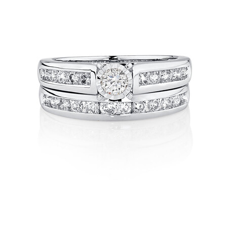 Bridal Set with 1/2 Carat TW of Diamonds in 10ct White Gold Bridal Set with 1/2 Carat TW of Diamonds in 10ct White Gold