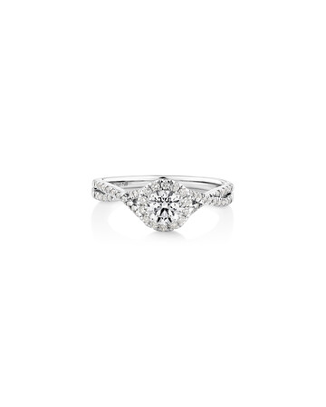 Engagement Ring with 0.70 Carat TW of Diamonds in 14kt White Gold Engagement Ring with 0.70 Carat TW of Diamonds in 14kt White Gold