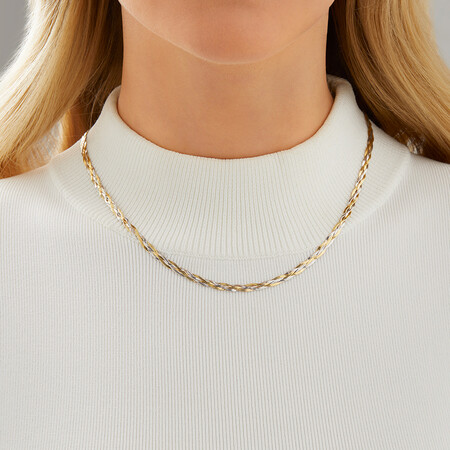 45cm (18") Fancy Chain in 10kt Yellow & White Gold 45cm (18") Fancy Chain in 10kt Yellow & White Gold