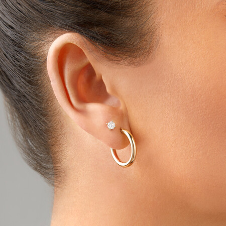 Stud Earrings with 0.50 Carat TW of Diamonds in 14ct Yellow Gold Stud Earrings with 0.50 Carat TW of Diamonds in 14ct Yellow Gold
