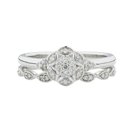 Evermore Bridal Set with 0.13 Carat TW of Diamonds in 10ct White Gold Evermore Bridal Set with 0.13 Carat TW of Diamonds in 10ct White Gold