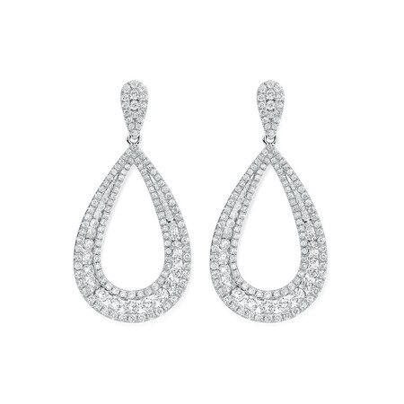 Drop Earrings with 2 Carat TW of Diamonds in 14ct White Gold Drop Earrings with 2 Carat TW of Diamonds in 14ct White Gold
