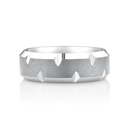 Men’s Ring in Grey Sapphire Tungsten Men’s Ring in Grey Sapphire Tungsten
