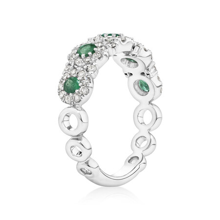 Bubble Ring with Emerald & 0.50 Carat TW of Diamonds in 14kt White Gold Bubble Ring with Emerald & 0.50 Carat TW of Diamonds in 14kt White Gold