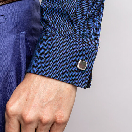Square Mother of Pearl Cuff Links in Sterling Silver Square Mother of Pearl Cuff Links in Sterling Silver