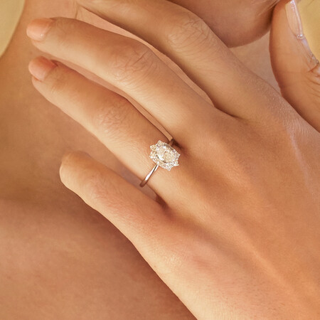 Sir Michael Hill Designer Oval Engagement Ring with 0.96 Carat TW Diamonds in 18kt White Gold Sir Michael Hill Designer Oval Engagement Ring with 0.96 Carat TW Diamonds in 18kt White Gold