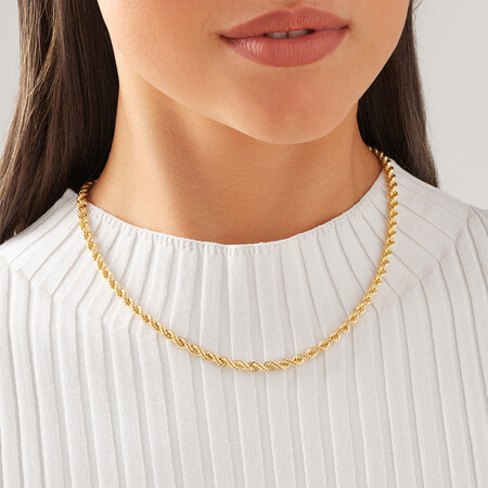 45cm (18") Rope Chain in 10kt Yellow Gold 45cm (18") Rope Chain in 10kt Yellow Gold
