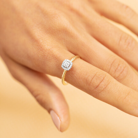 Promise Ring with 0.13 Carat TW of Diamonds in 10ct Yellow Gold Promise Ring with 0.13 Carat TW of Diamonds in 10ct Yellow Gold
