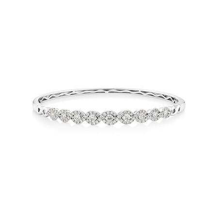 Bangle with 1 1/2 Carat TW of Diamonds in 14kt White Gold Bangle with 1 1/2 Carat TW of Diamonds in 14kt White Gold
