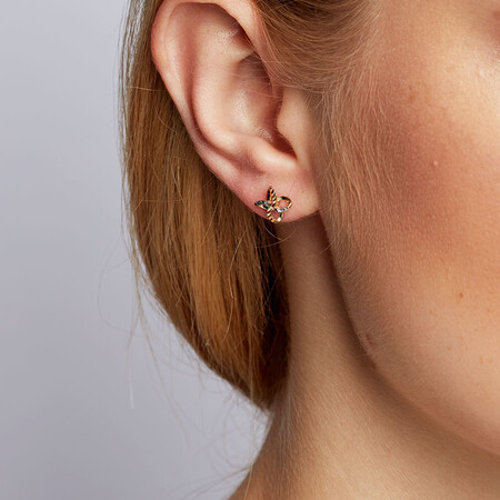Petal Stud Earrings in 10ct Yellow, White & Rose Gold Petal Stud Earrings in 10ct Yellow, White & Rose Gold