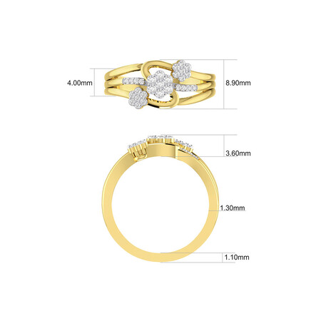 Ring with 1/4 Carat TW of Diamonds in 10ct Yellow Gold Ring with 1/4 Carat TW of Diamonds in 10ct Yellow Gold