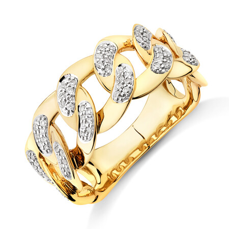Link Ring with 0.33 Carat TW of Diamonds in 10kt Yellow Gold Link Ring with 0.33 Carat TW of Diamonds in 10kt Yellow Gold