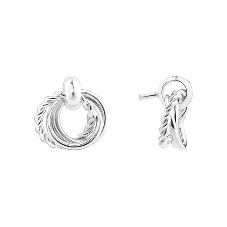 Triple Circle Stud Earrings In Sterling Silver Triple Circle Stud Earrings In Sterling Silver