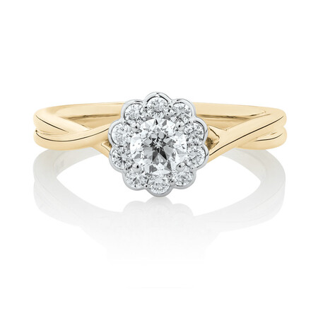 Southern Star Engagement Ring with 1/2 Carat TW of Diamonds in 14ct Yellow & White Gold Southern Star Engagement Ring with 1/2 Carat TW of Diamonds in 14ct Yellow & White Gold