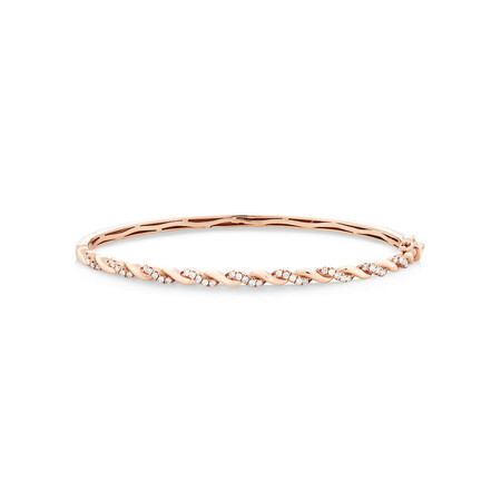 Twist Bangle With 0.33 Carat TW Diamonds In 10ct Rose Gold Twist Bangle With 0.33 Carat TW Diamonds In 10ct Rose Gold
