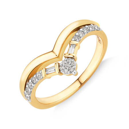 Chevron Ring with 0.25 Carat TW of Diamonds in 10kt Yellow Gold Chevron Ring with 0.25 Carat TW of Diamonds in 10kt Yellow Gold