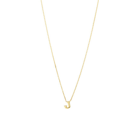 "J" Initial Necklace in 10ct Yellow Gold "J" Initial Necklace in 10ct Yellow Gold