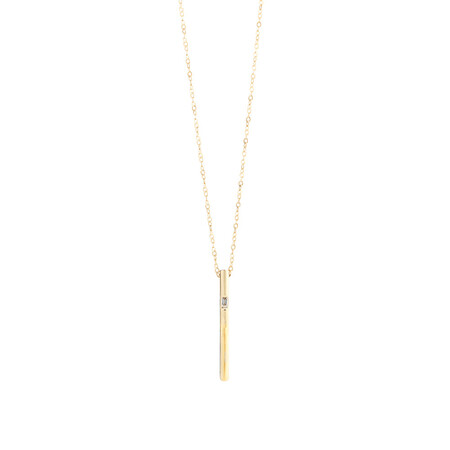 Vertical Bar Pendant with Diamonds in 10ct Yellow Gold Vertical Bar Pendant with Diamonds in 10ct Yellow Gold