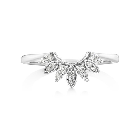 Evermore Contoured Wedding Band with Diamonds in 10kt White Gold Evermore Contoured Wedding Band with Diamonds in 10kt White Gold