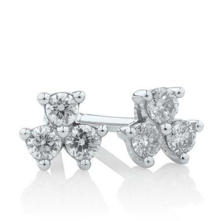 Stud Earrings with 0.15 Carat TW of Diamonds in 10ct White Gold Stud Earrings with 0.15 Carat TW of Diamonds in 10ct White Gold