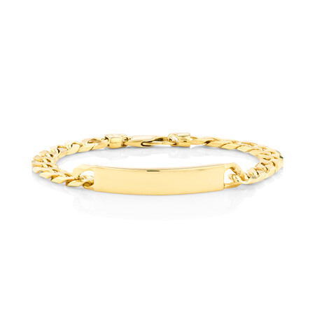 23cm (9.5") Flat Curb ID Bracelet In 10kt Yellow Gold