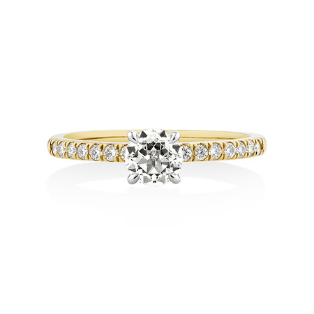 Southern Star Engagement Ring with 0.65 Carat TW of Diamonds in 18kt Yellow & White Gold