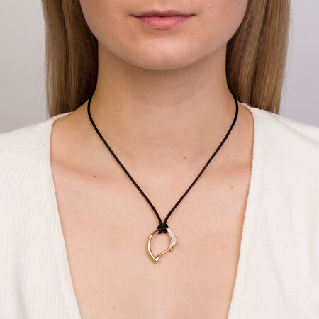 Spirits Bay Hollow Pendant with 0.15 Carat TW of Diamonds in 10ct Yellow Gold Spirits Bay Hollow Pendant with 0.15 Carat TW of Diamonds in 10ct Yellow Gold