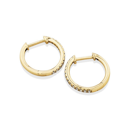 Pave Hoops with 0.15 Carat TW of Diamonds in 10kt Yellow Gold Pave Hoops with 0.15 Carat TW of Diamonds in 10kt Yellow Gold