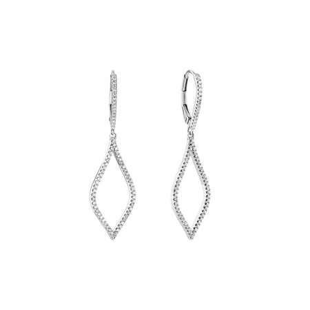 Teardrop Earrings with 0.50 Carat TW of Diamonds in Sterling Silver Teardrop Earrings with 0.50 Carat TW of Diamonds in Sterling Silver