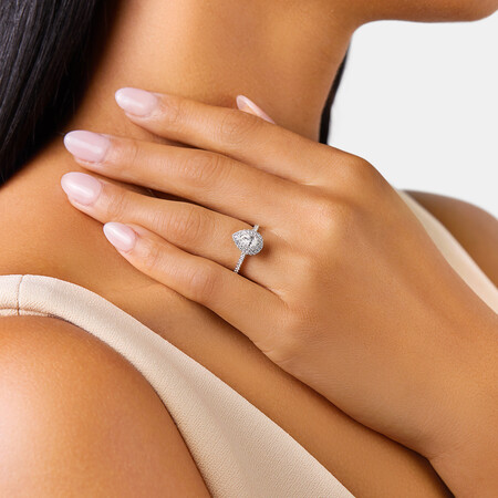 Double Halo Ring with 0.71 Carat TW of Diamonds in 18kt White Gold Double Halo Ring with 0.71 Carat TW of Diamonds in 18kt White Gold