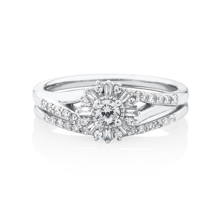 Bridal Set with 0.38 Carat TW Of Diamonds in 10kt White Gold Bridal Set with 0.38 Carat TW Of Diamonds in 10kt White Gold