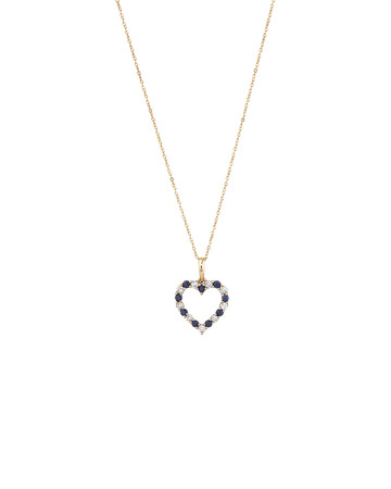 Heart Pendant with Sapphire & 0.25 Carat TW of Diamonds in 10kt Yellow Gold Heart Pendant with Sapphire & 0.25 Carat TW of Diamonds in 10kt Yellow Gold