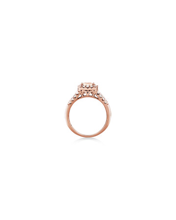 Halo Ring with Morganite & 0.75 Carat TW of Diamonds in 10ct Rose Gold Halo Ring with Morganite & 0.75 Carat TW of Diamonds in 10ct Rose Gold
