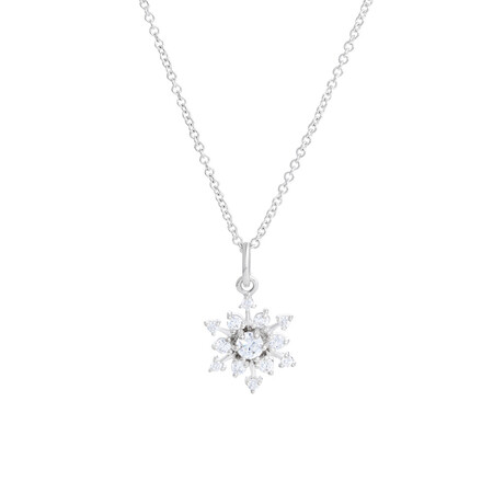 Snowflake Pendant with Cubic Zirconia in Sterling Silver Snowflake Pendant with Cubic Zirconia in Sterling Silver