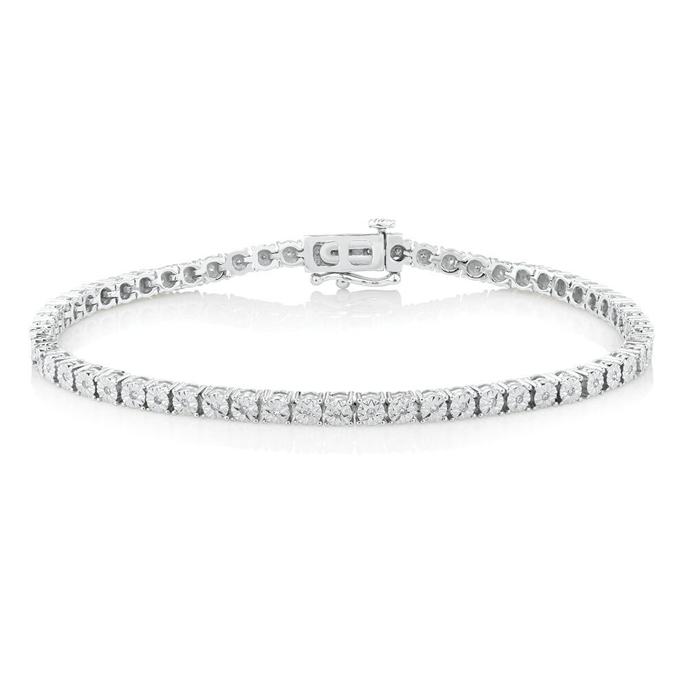 Tennis Bracelet with 1 Carat TW of Diamonds in Sterling Silver