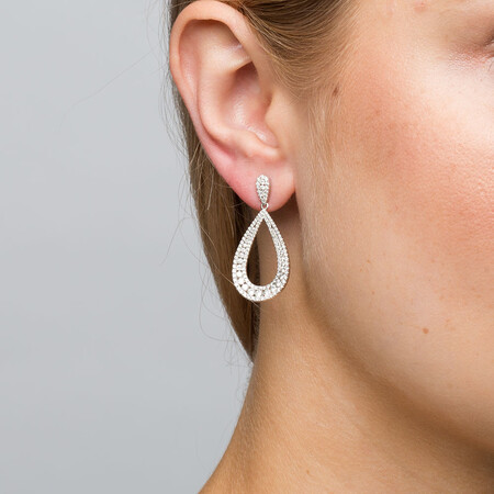 Drop Earrings with 2 Carat TW of Diamonds in 14ct White Gold Drop Earrings with 2 Carat TW of Diamonds in 14ct White Gold