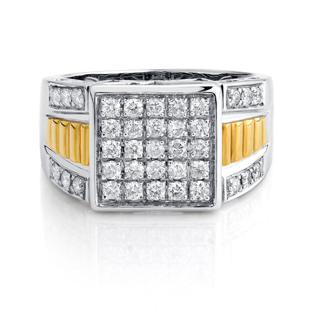 Men's Ring with 1 Carat TW of Diamonds in 10ct Yellow & White Gold Men's Ring with 1 Carat TW of Diamonds in 10ct Yellow & White Gold