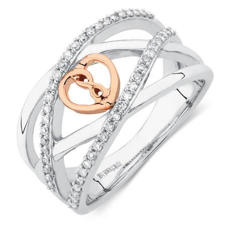 Infinitas Ring with 1/4 Carat TW of Diamonds in 10ct Rose Gold Infinitas Ring with 1/4 Carat TW of Diamonds in 10ct Rose Gold