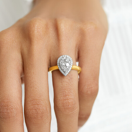 Engagement Ring with 3/4 Carat TW of Diamonds in 10ct Yellow & White Gold Engagement Ring with 3/4 Carat TW of Diamonds in 10ct Yellow & White Gold
