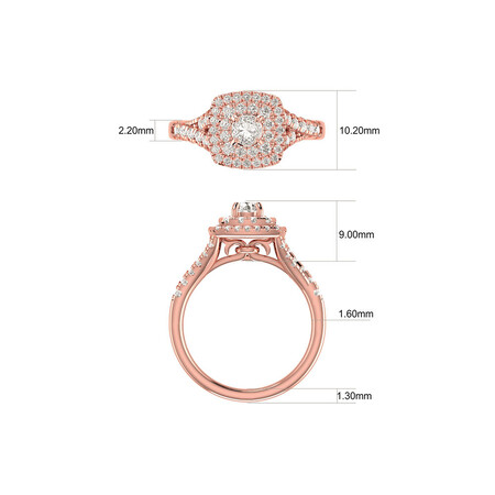Bridal Set with 1.18 Carat TW of Diamonds in 14kt Rose Gold Bridal Set with 1.18 Carat TW of Diamonds in 14kt Rose Gold