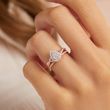 Evermore Bridal Set with 0.38 Carat TW of Diamonds in 10ct Rose & White Gold Evermore Bridal Set with 0.38 Carat TW of Diamonds in 10ct Rose & White Gold