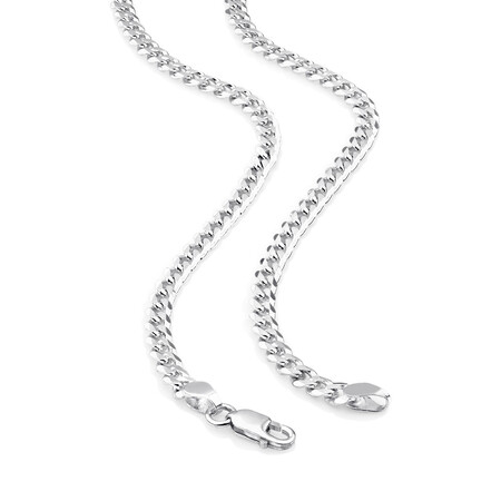60cm (24") 4mm-4.5mm Width Curb Chain in Sterling Silver 60cm (24") 4mm-4.5mm Width Curb Chain in Sterling Silver