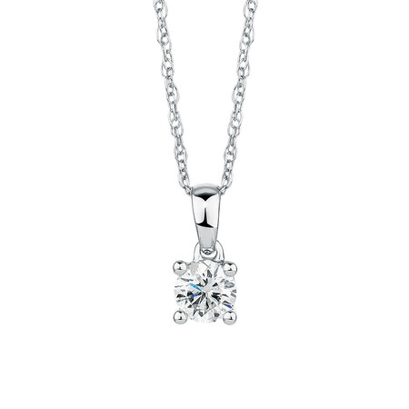 Solitaire Pendant with a 1/4 Carat Diamond in 18kt White Gold Solitaire Pendant with a 1/4 Carat Diamond in 18kt White Gold