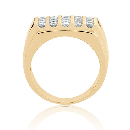 Men's Ring with 1.45 Carat TW of Diamonds in 10ct Yellow Gold Men's Ring with 1.45 Carat TW of Diamonds in 10ct Yellow Gold